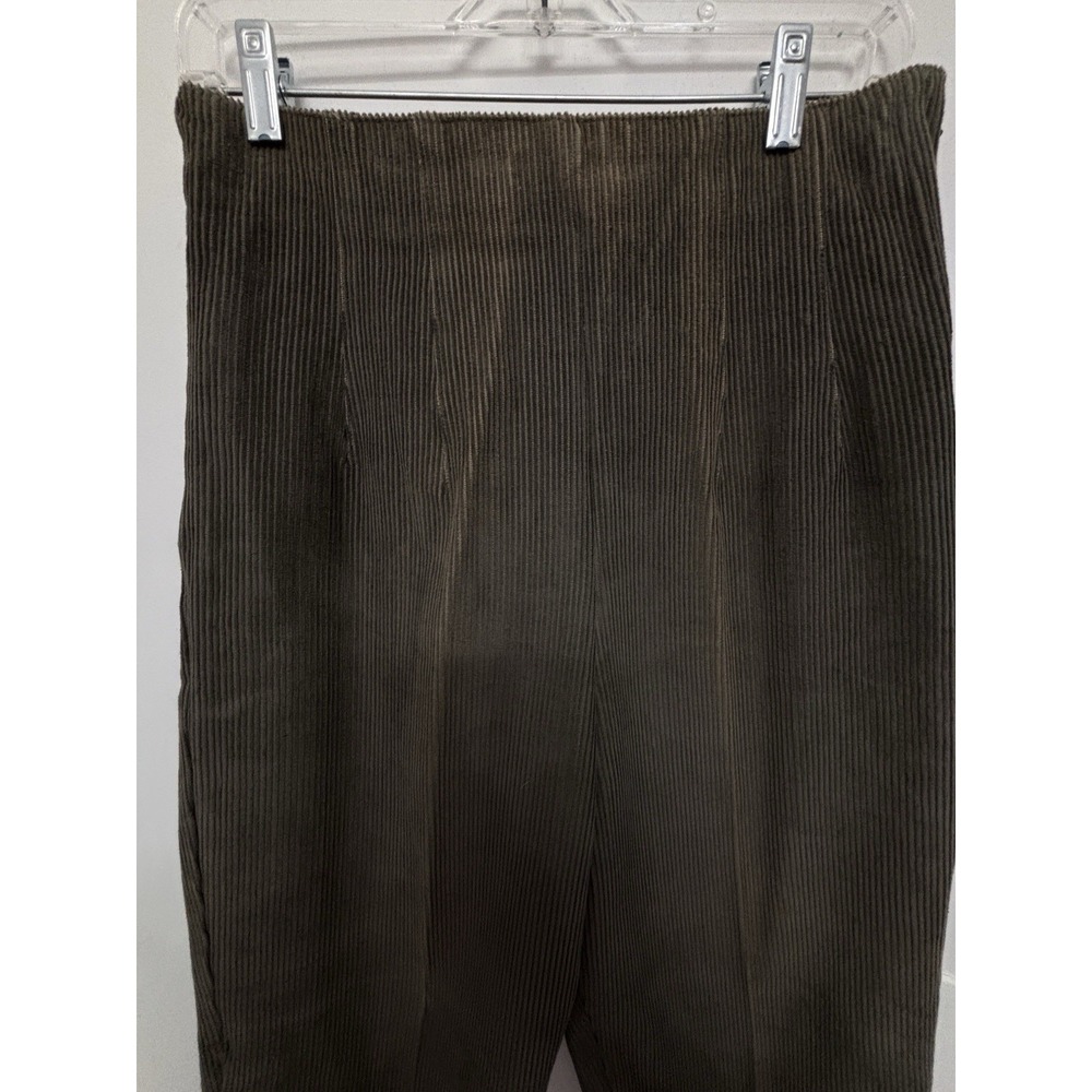 OBR Size Gray Wide Whale Corduroy High Waist Peg Leg Side Zip 29x29 Mom Pant - Picture 3 of 7